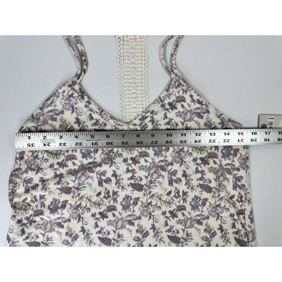 Lucky Brand Tank Top Womens Small Cream Floral Lace Racerback Boho Casual - Picture 11 of 12